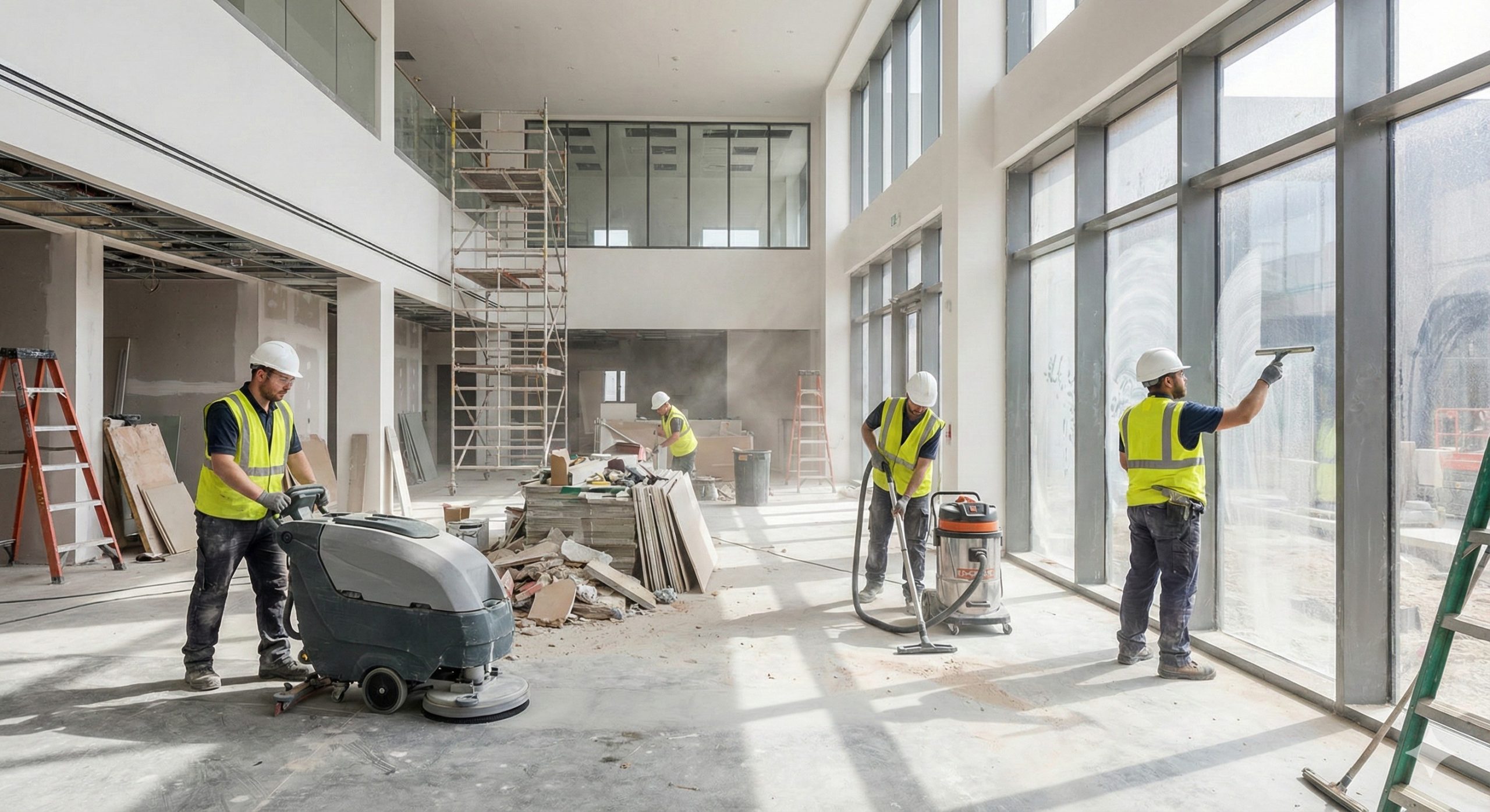 Nettoyage de fin de chantier après travaux de rénovation